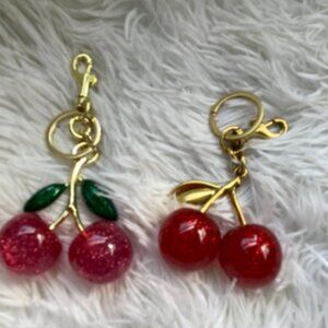 Big Cherry Metal Keychain - Set of 2